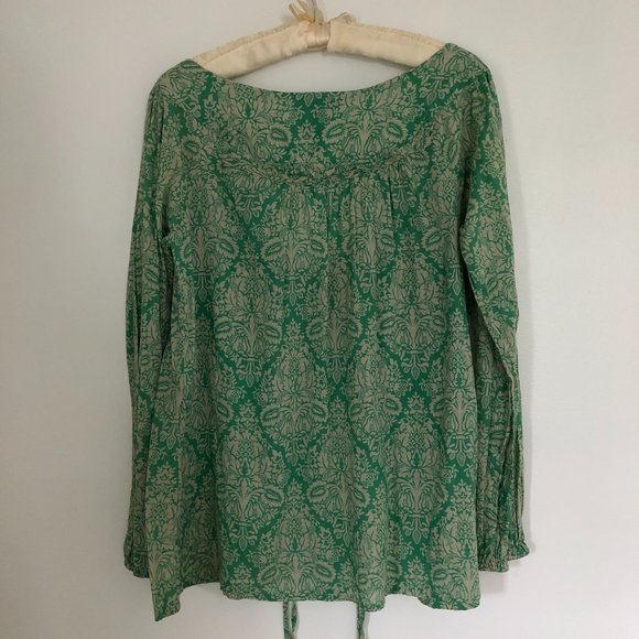 Heart Moon Star flowy green peasant top - size L - Picture 2 of 6